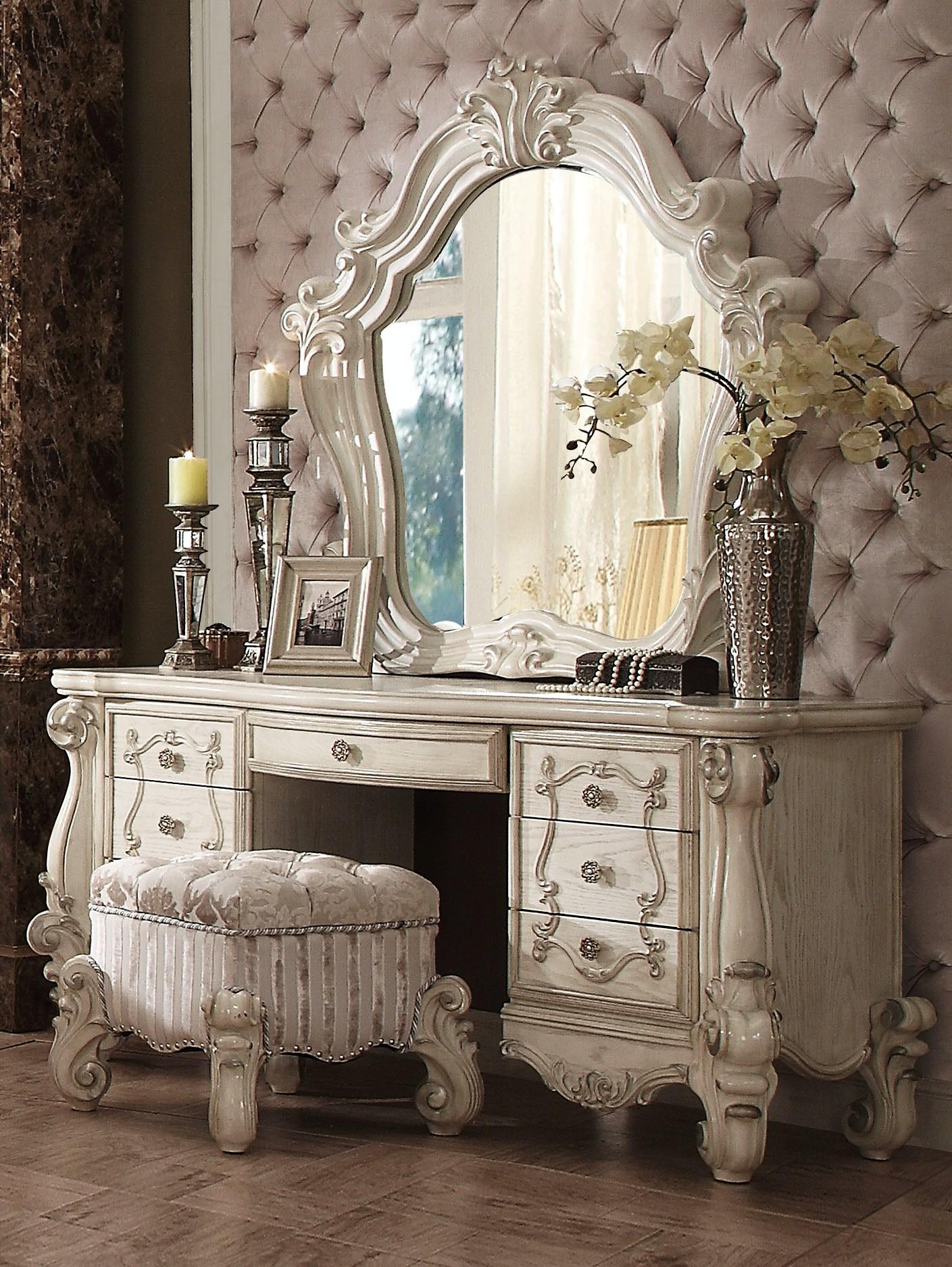 Versailles Bone White Mirror - Joseph's Furniture (East Orange, NJ)