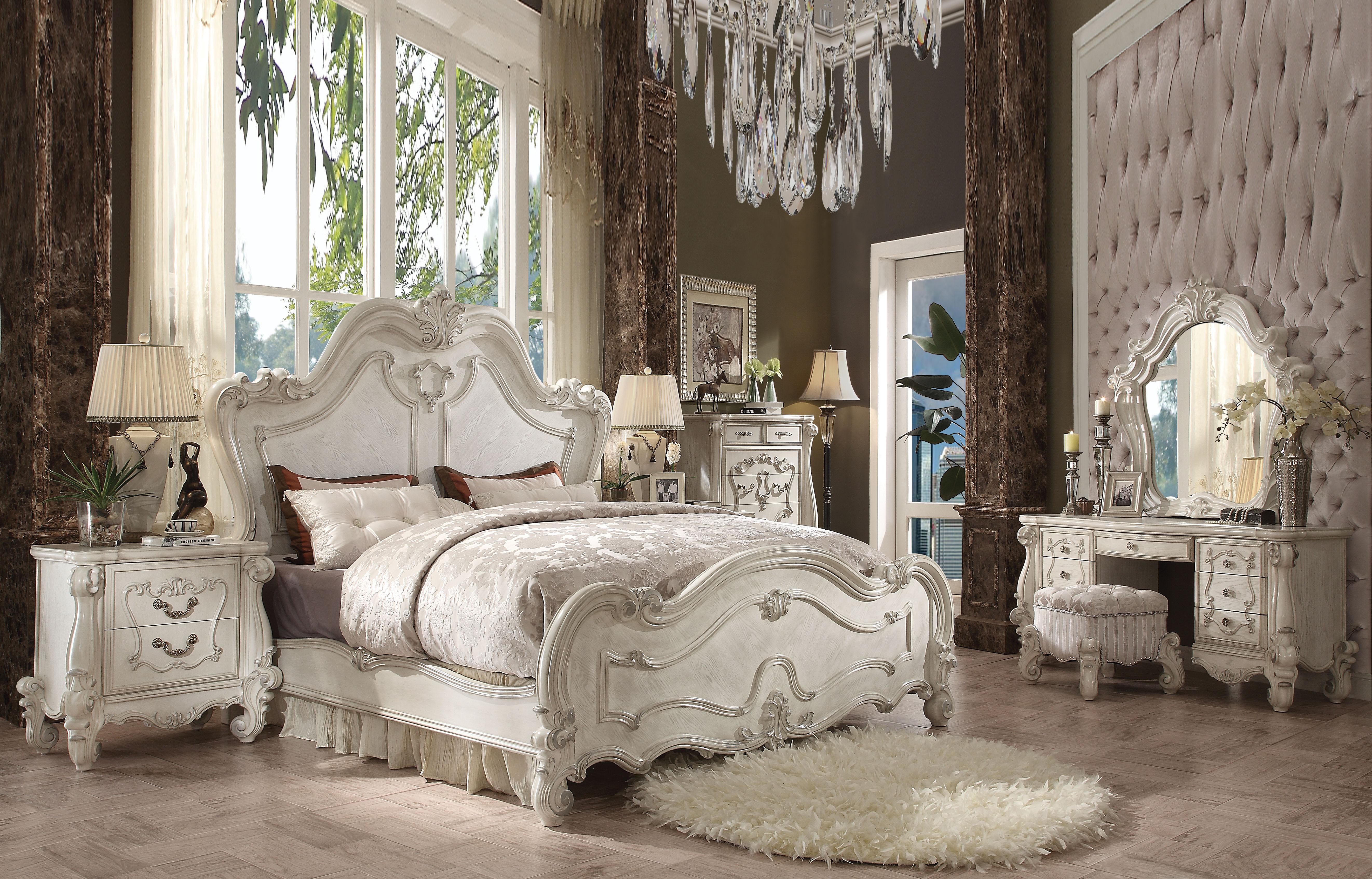 Versailles Bone White Queen Bed - Joseph's Furniture (East Orange, NJ)