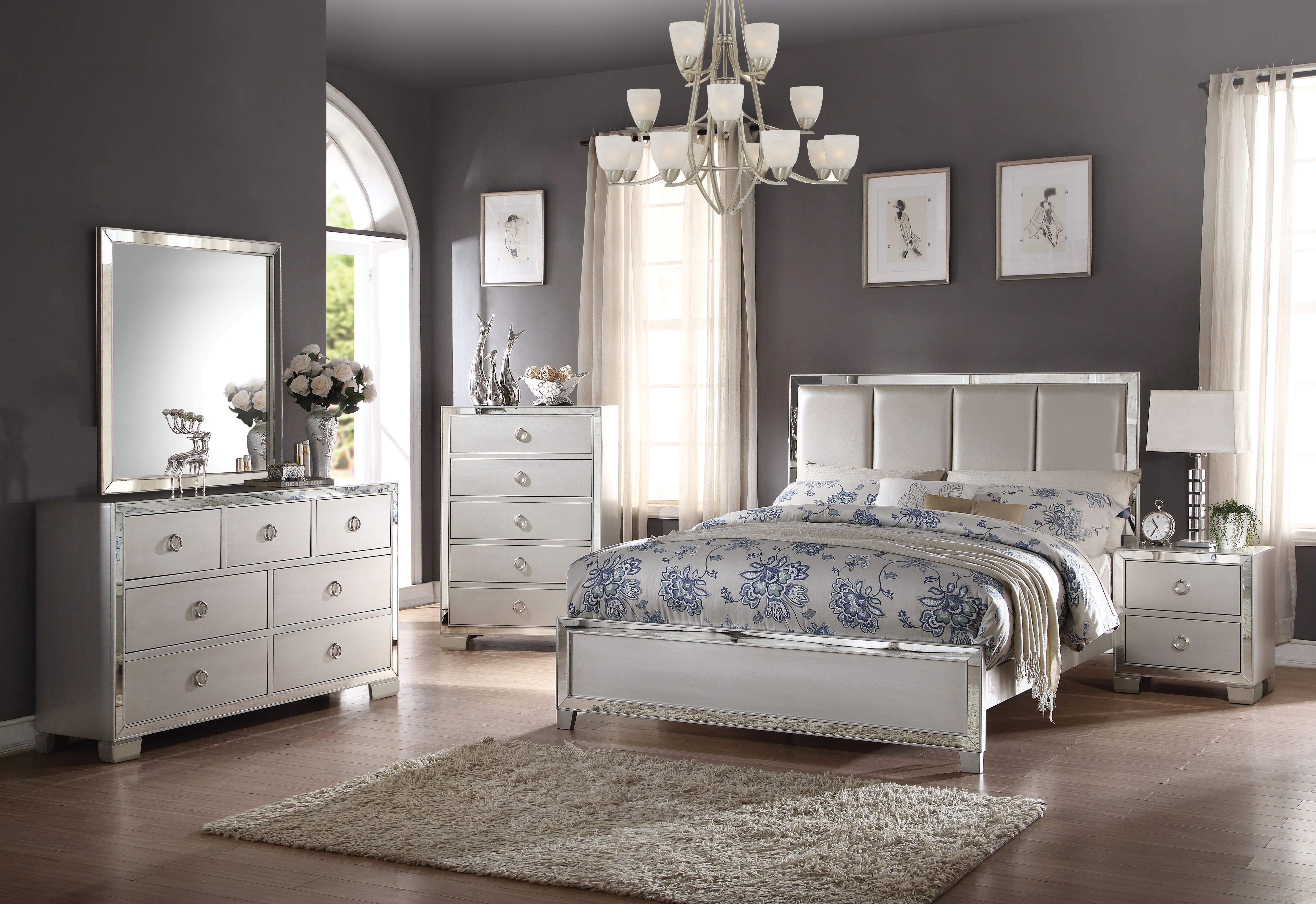 Voeville II Platinum PU & Platinum Queen Bed - Joseph's Furniture (East Orange, NJ)