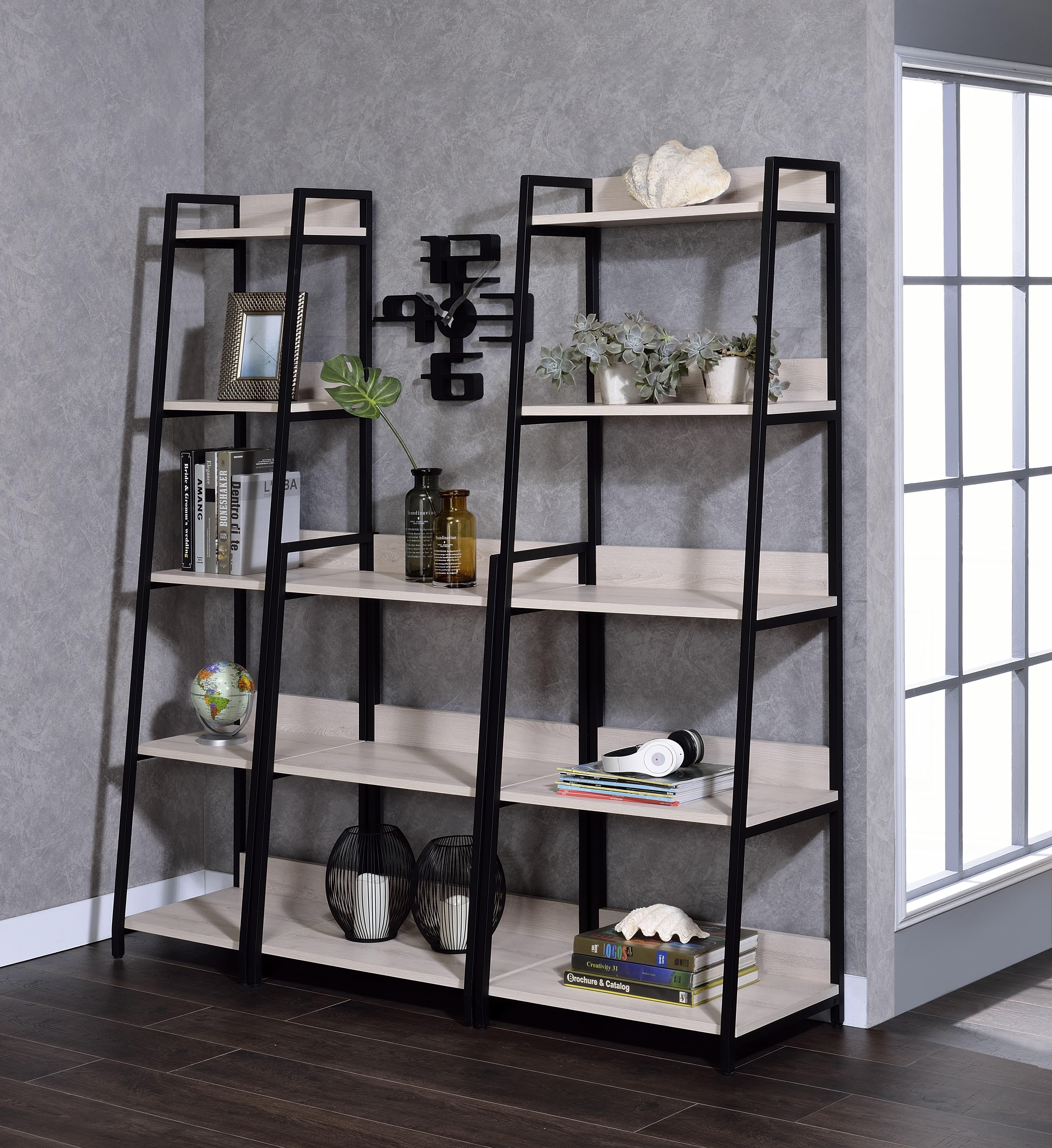 Wendral Natural & Black Bookshelf (3-Tier) - Joseph's Furniture (East Orange, NJ)