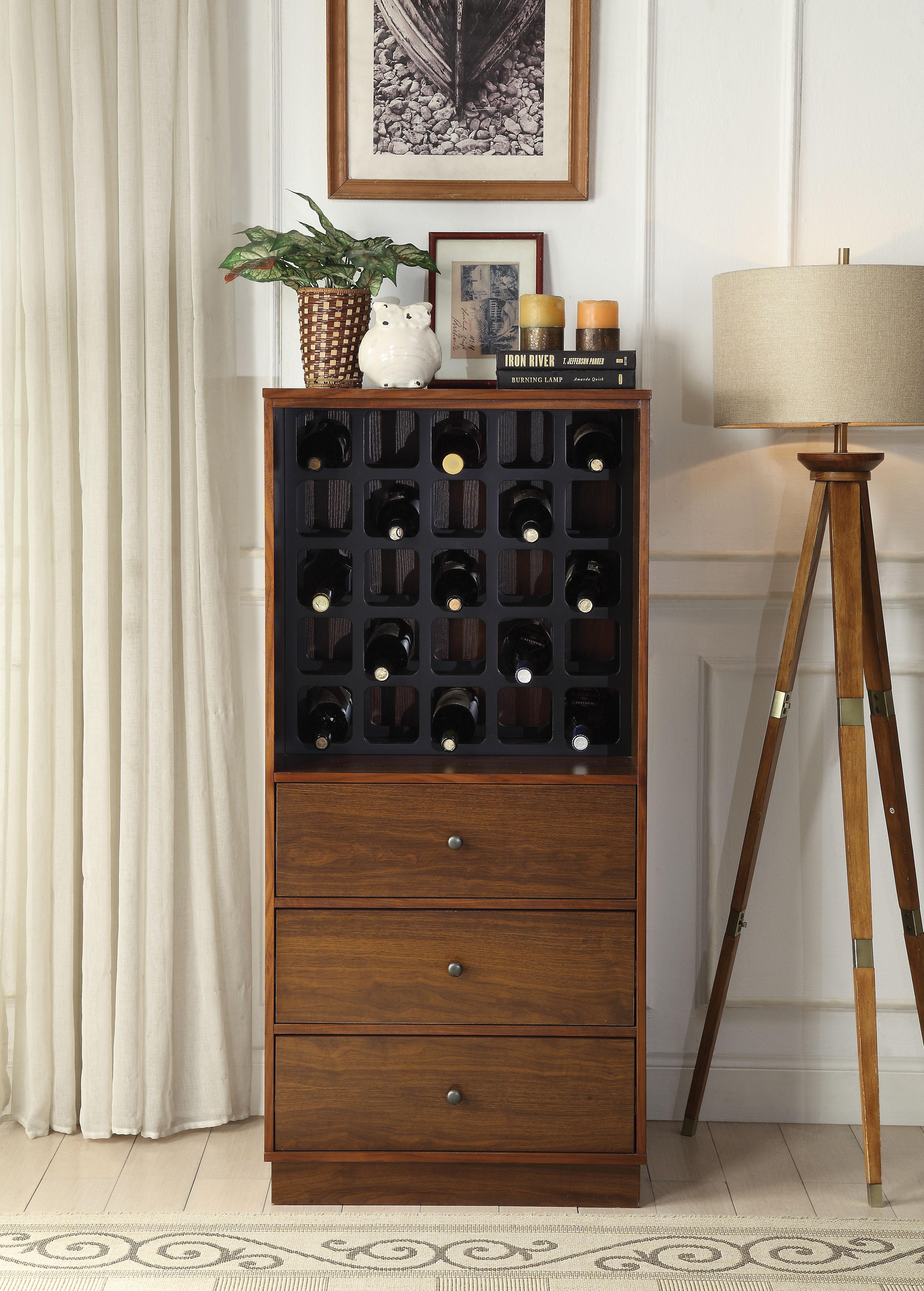 Wiesta Walnut Wine Cabinet - Joseph's Furniture (East Orange, NJ)