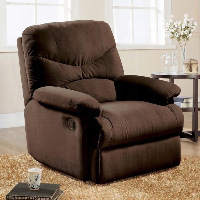 Arcadia Chocolate Microfiber Recliner (Motion) - Joseph's Furniture (East Orange, NJ)