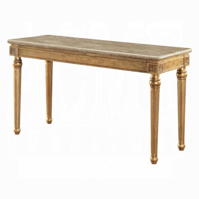 Acme Furniture Daesha Sofa Table in Marble/Antique Gold 81718 - Joseph's Furniture (East Orange, NJ)