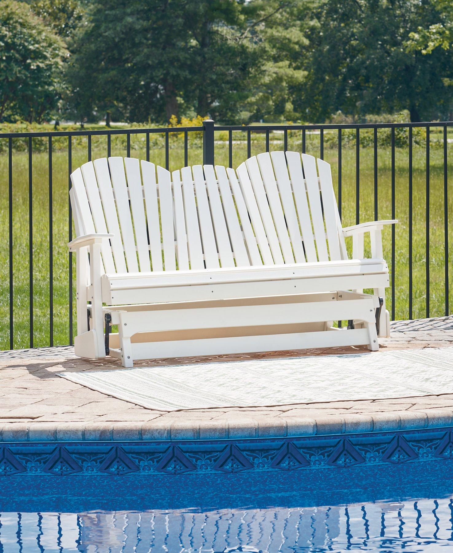 Hyland wave Outdoor Glider Loveseat - Joseph's Furniture (East Orange, NJ)