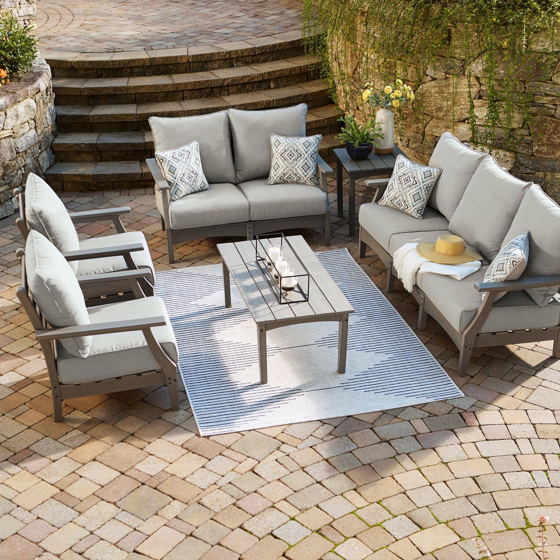 Visola Outdoor Sofa and Loveseat Set - Joseph's Furniture (East Orange, NJ)