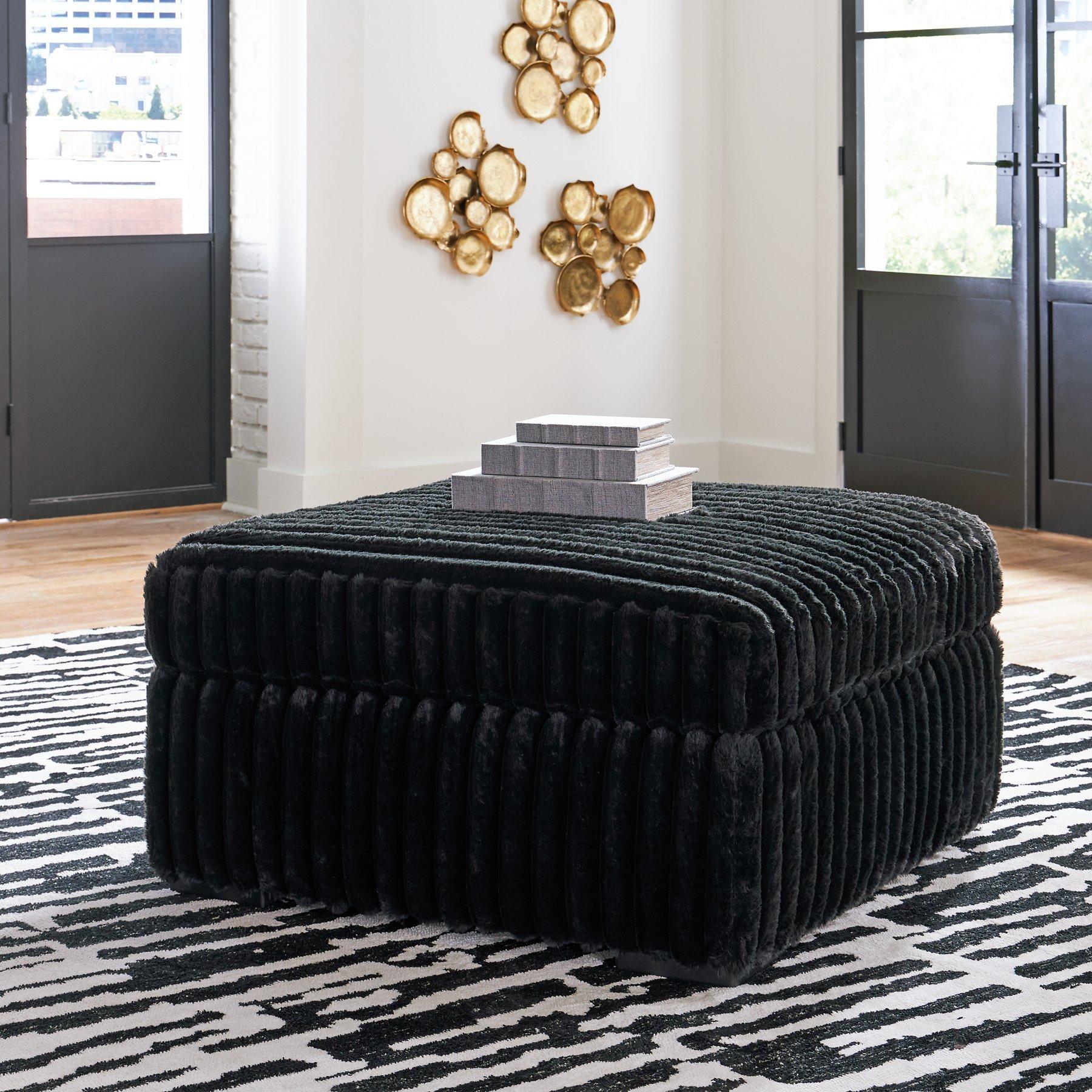 Midnight-Madness Oversized Accent Ottoman - Joseph's Furniture (East Orange, NJ)