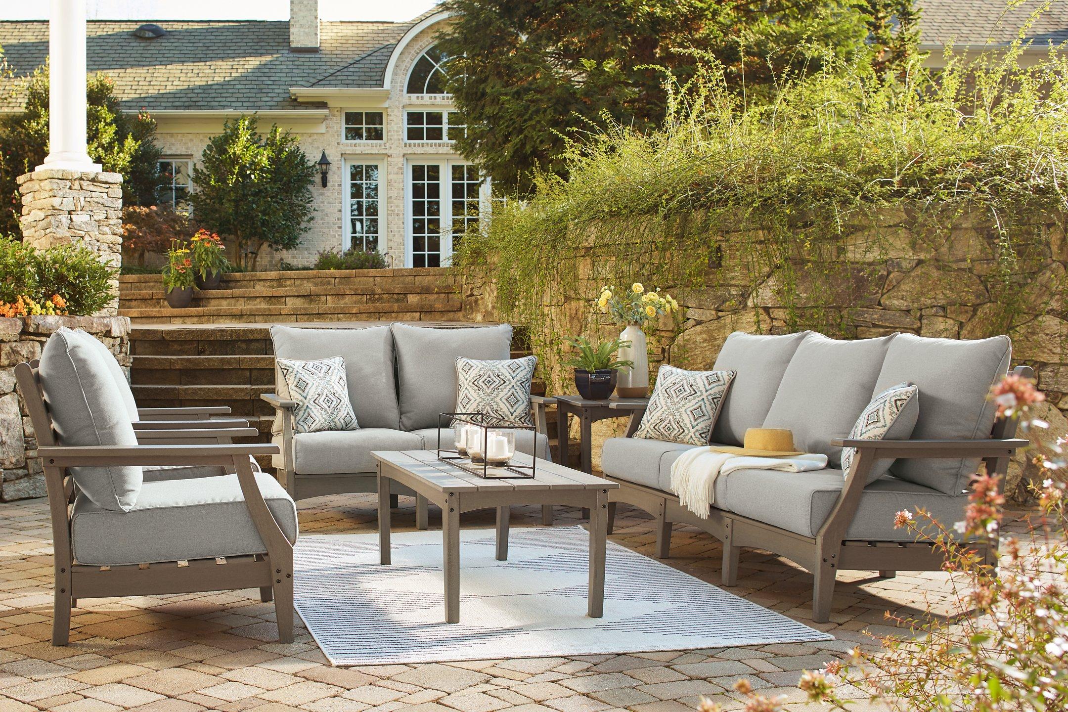 Visola Outdoor Sofa and Loveseat Set - Joseph's Furniture (East Orange, NJ)