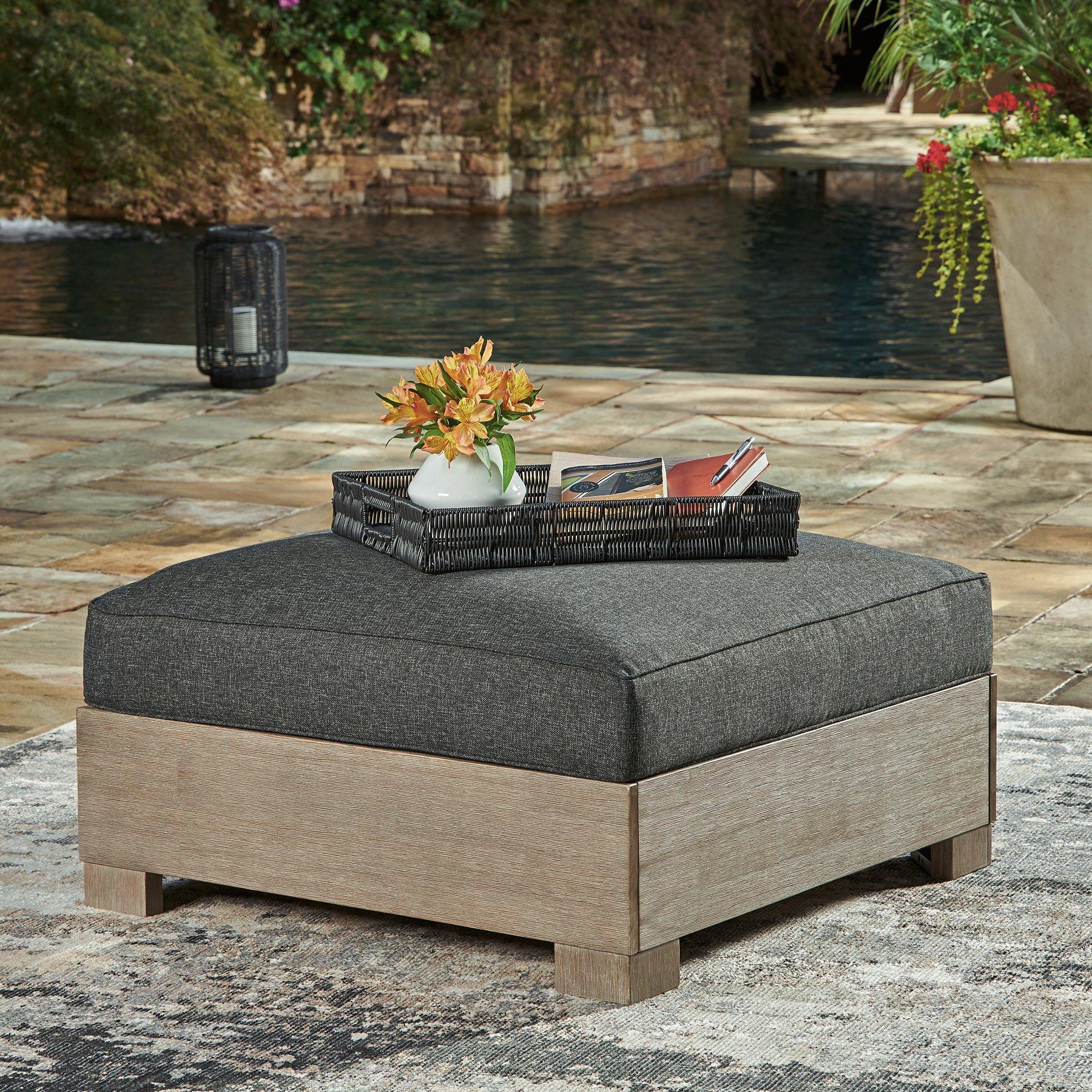 Citrine Park Outdoor Ottoman with Cushion - Joseph's Furniture (East Orange, NJ)