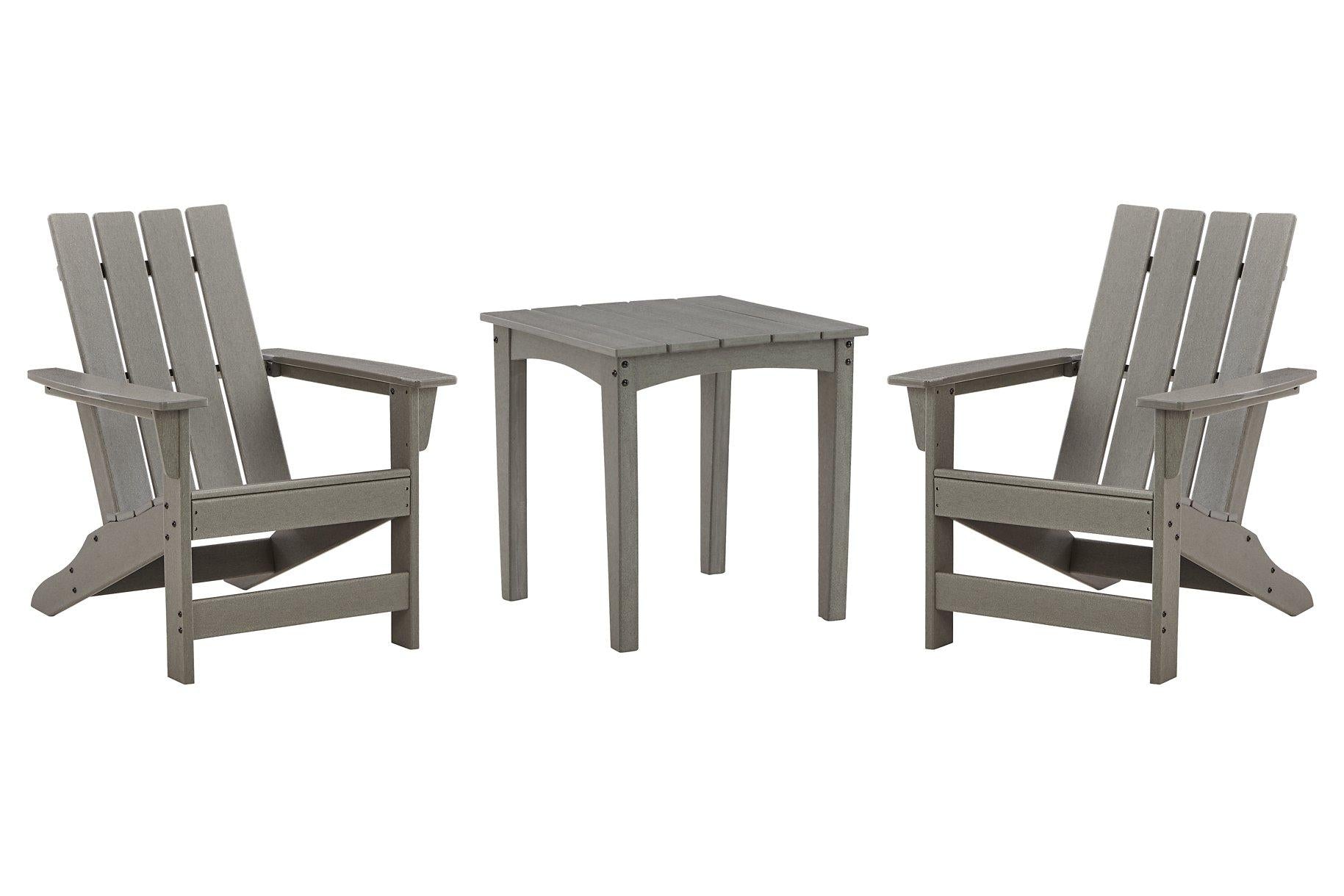 Visola Outdoor Adirondack Chair Set with End Table - Joseph's Furniture (East Orange, NJ)