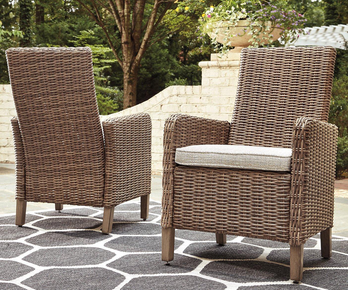 Beachcroft Outdoor Arm Chair with Cushion (Set of 2) - Joseph's Furniture (East Orange, NJ)