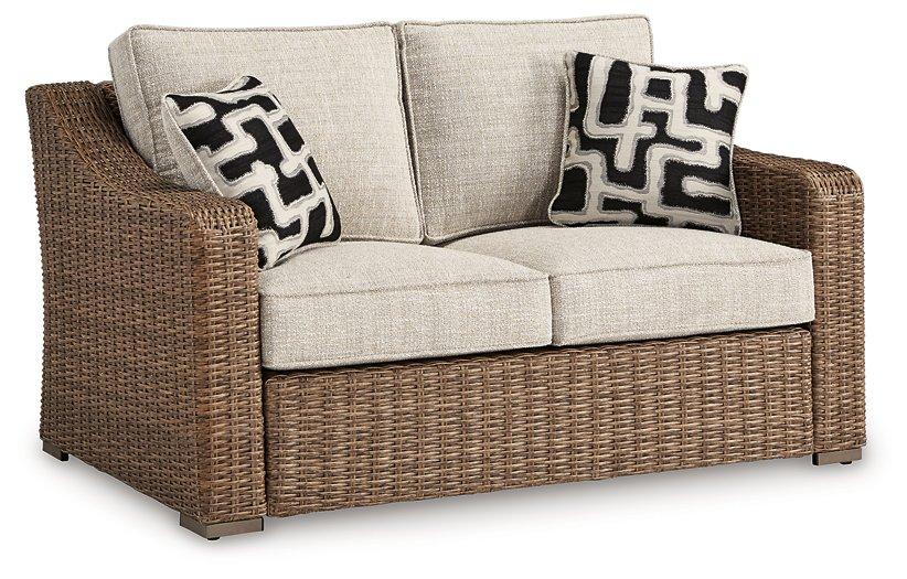 Beachcroft Outdoor Loveseat with Cushion - Joseph's Furniture (East Orange, NJ)
