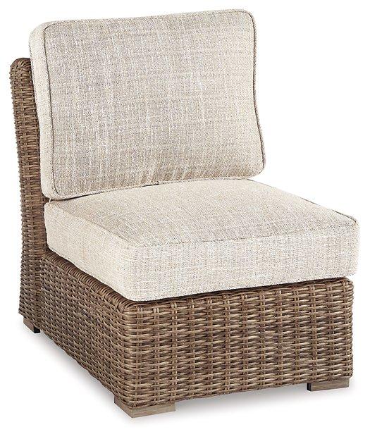 Beachcroft Outdoor Armless Chair with Cushion - Joseph's Furniture (East Orange, NJ)