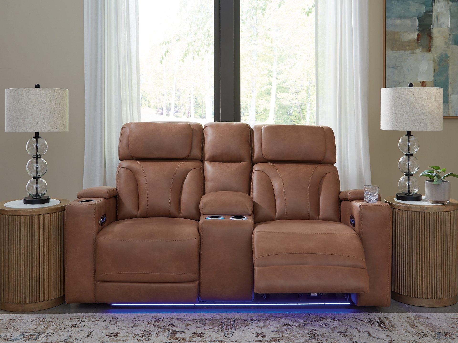 Clean-Slate Power Reclining Loveseat with Console - Joseph's Furniture (East Orange, NJ)