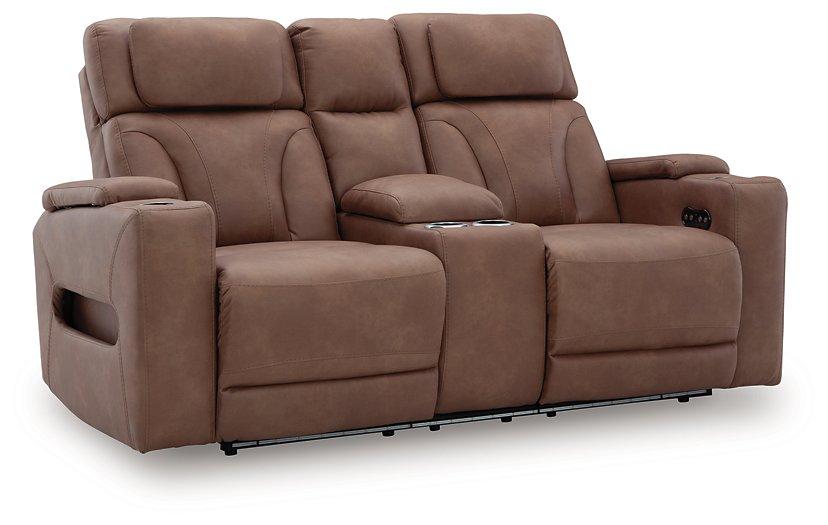 Clean-Slate Power Reclining Loveseat with Console - Joseph's Furniture (East Orange, NJ)