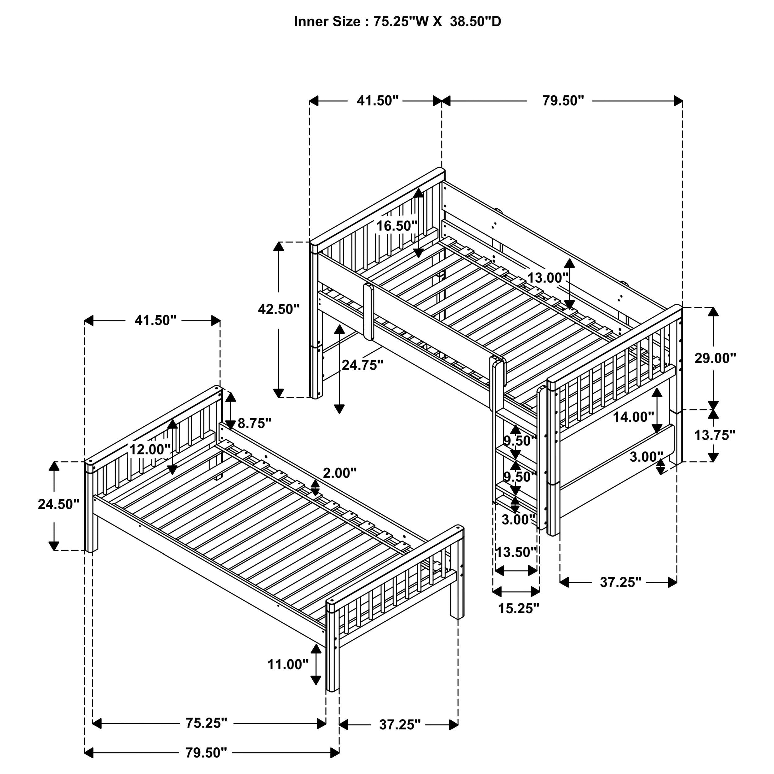 Dakota Bunk Bed - Joseph's Furniture (East Orange, NJ)