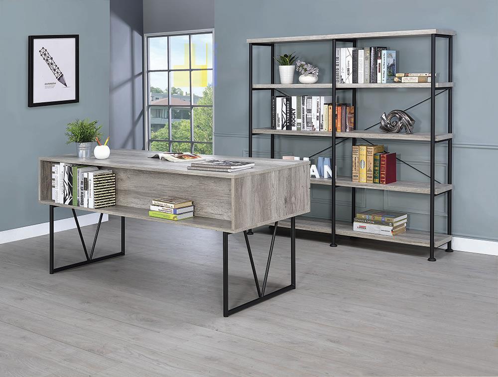 Analiese 4-drawer Writing Desk Grey Driftwood - Joseph's Furniture (East Orange, NJ)