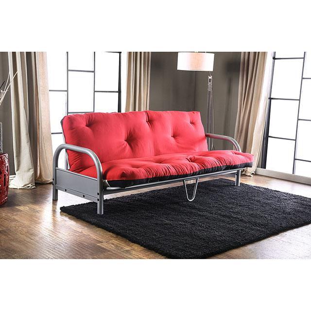 Aksel Black/Red Futon Mattress, Black, Red & Gray - Joseph's Furniture (East Orange, NJ)