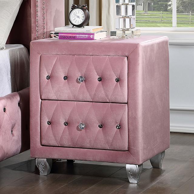 ZOHAR Night Stand, Pink - Joseph's Furniture (East Orange, NJ)