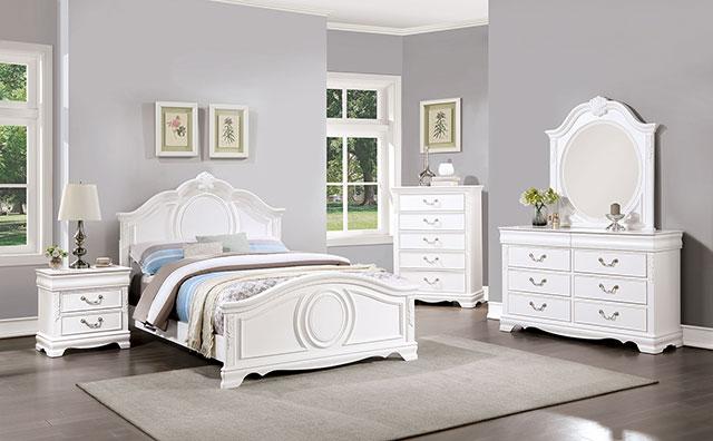 ALECIA Night Stand w/ USB, White - Joseph's Furniture (East Orange, NJ)