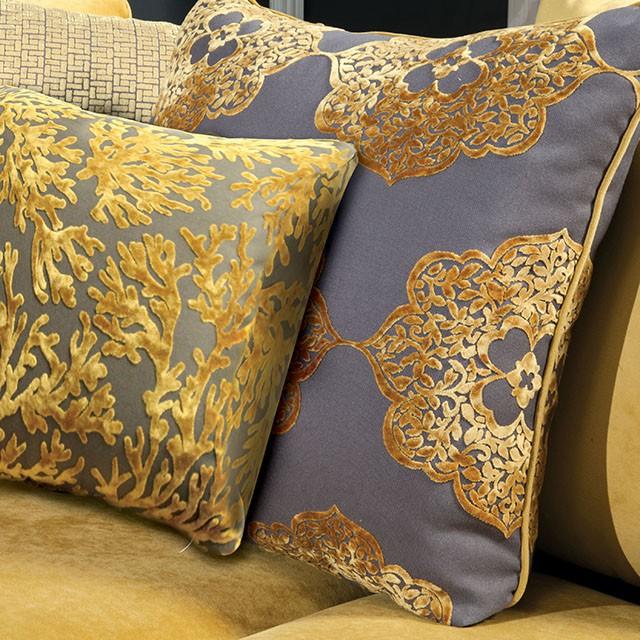 Wolver Gold/Gray Chair, Gold - Joseph's Furniture (East Orange, NJ)