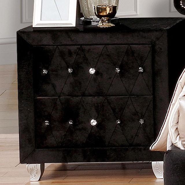 Alzire Black & Blue Night Stand - Joseph's Furniture (East Orange, NJ)