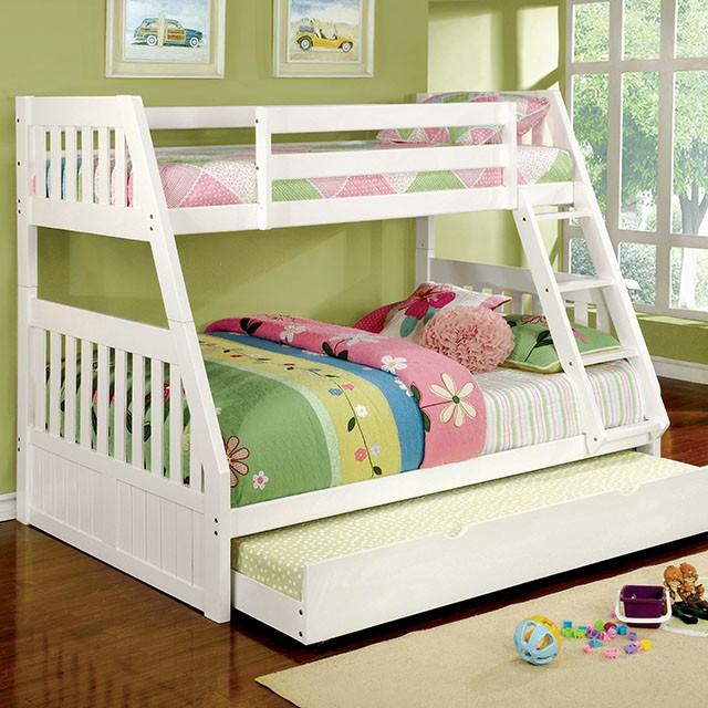 CANBERRA II White Twin/Full Bunk Bed - Joseph's Furniture (East Orange, NJ)