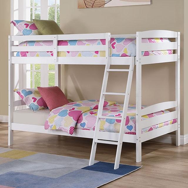 Candice Twin/Twin Bunk Bed White & Gray - Joseph's Furniture (East Orange, NJ)