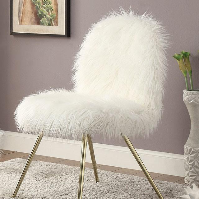 Caoimhe White/Gold Accent Chair - Joseph's Furniture (East Orange, NJ)