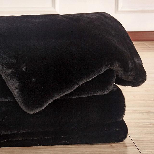 Caparica Black Throw, Black - Joseph's Furniture (East Orange, NJ)