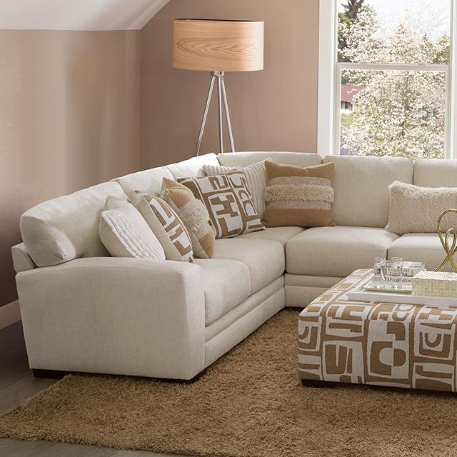CARLETON Sectional, Ivory/Tan - Joseph's Furniture (East Orange, NJ)
