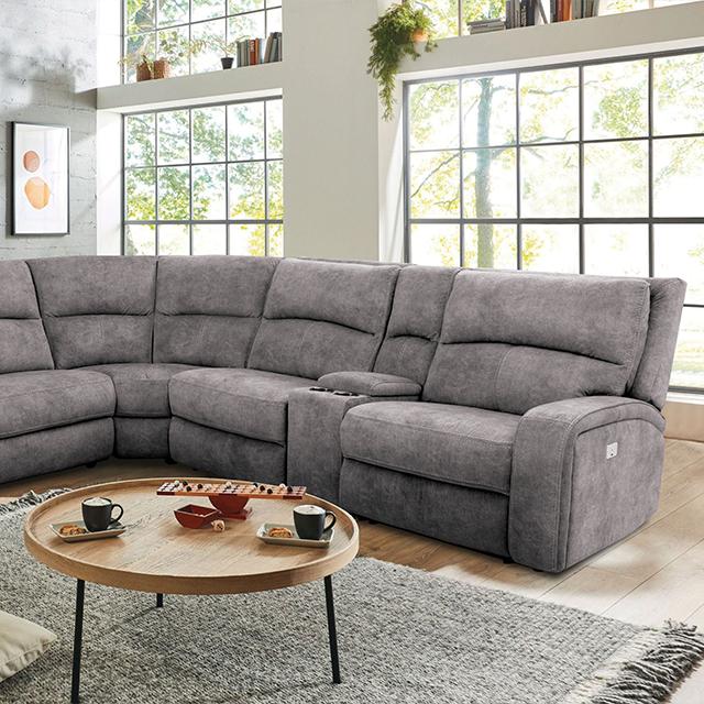 APOSTOLOS Power Sectional, Light Gray - Joseph's Furniture (East Orange, NJ)