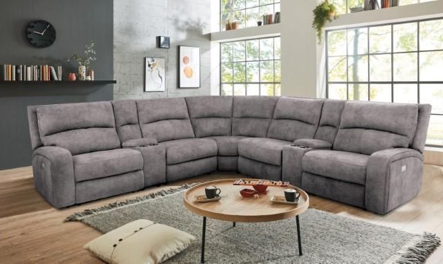 APOSTOLOS Power Sectional, Light Gray - Joseph's Furniture (East Orange, NJ)