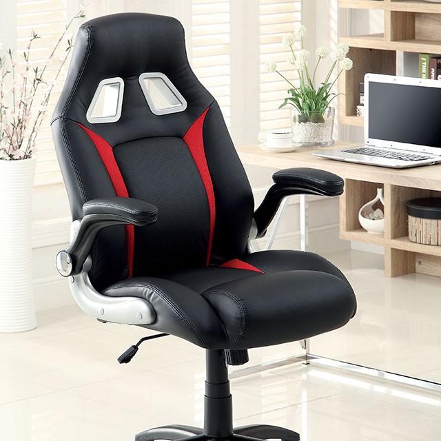 Argon Black/Silver/Red Office Chair - Joseph's Furniture (East Orange, NJ)