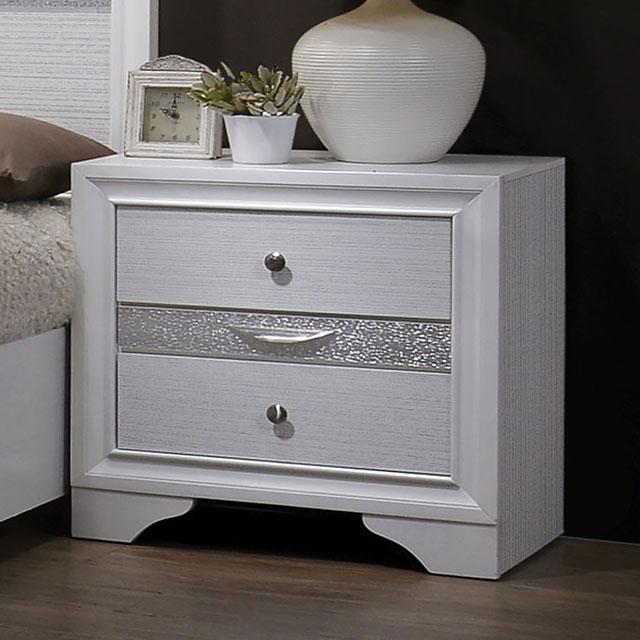 Chrissy White Night Stand - Joseph's Furniture (East Orange, NJ)