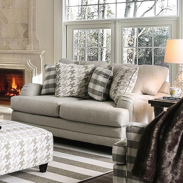 Christine Light Gray Love Seat - Joseph's Furniture (East Orange, NJ)