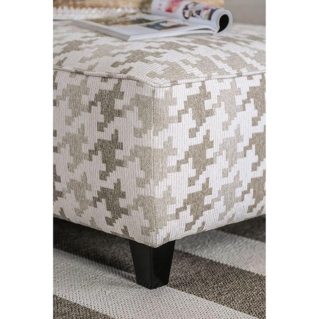 Christine Light Gray/Pattern Ottoman - Joseph's Furniture (East Orange, NJ)