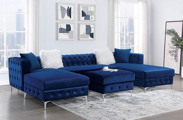 CIABATTONI Sectional, Navy - Joseph's Furniture (East Orange, NJ)