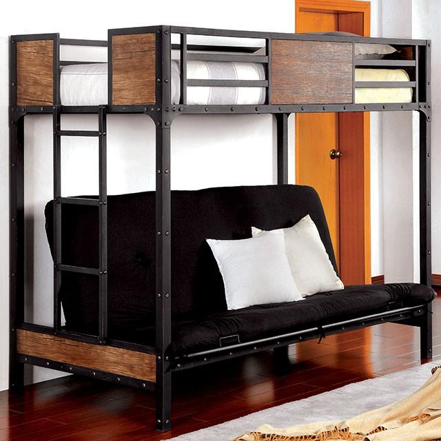 CLAPTON Black Twin Bed w/ Futon Base - Joseph's Furniture (East Orange, NJ)