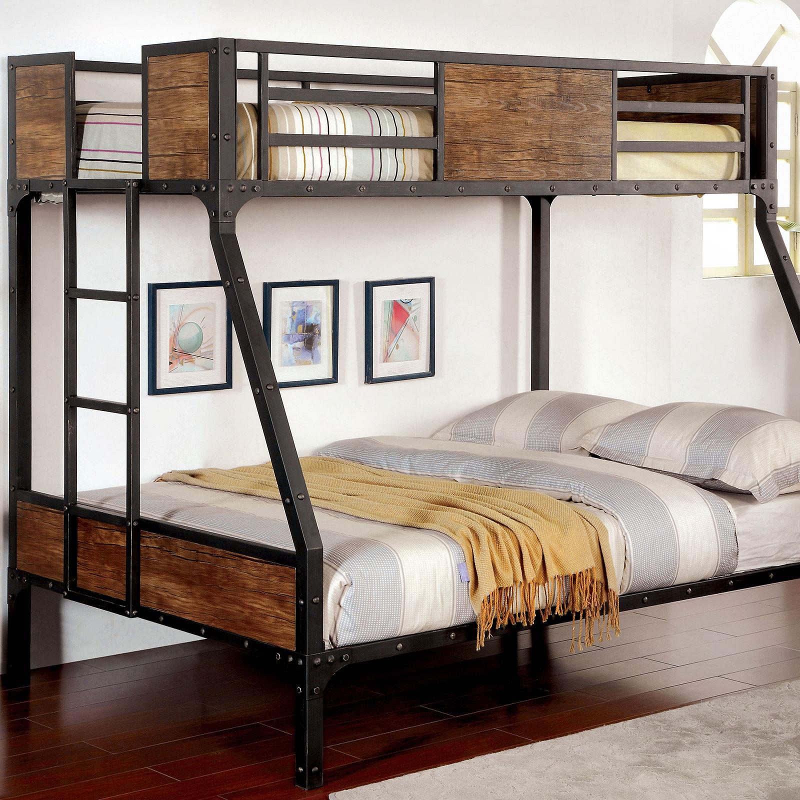 CLAPTON Black Twin/Full Bunk Bed - Joseph's Furniture (East Orange, NJ)