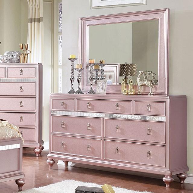 Ariston Rose Gold Dresser - Joseph's Furniture (East Orange, NJ)
