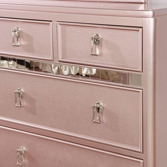 Ariston Rose Gold Dresser - Joseph's Furniture (East Orange, NJ)