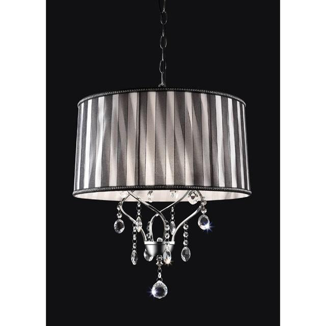 Arya Black/Chrome Ceiling Lamp, Hanging Crystal - Joseph's Furniture (East Orange, NJ)
