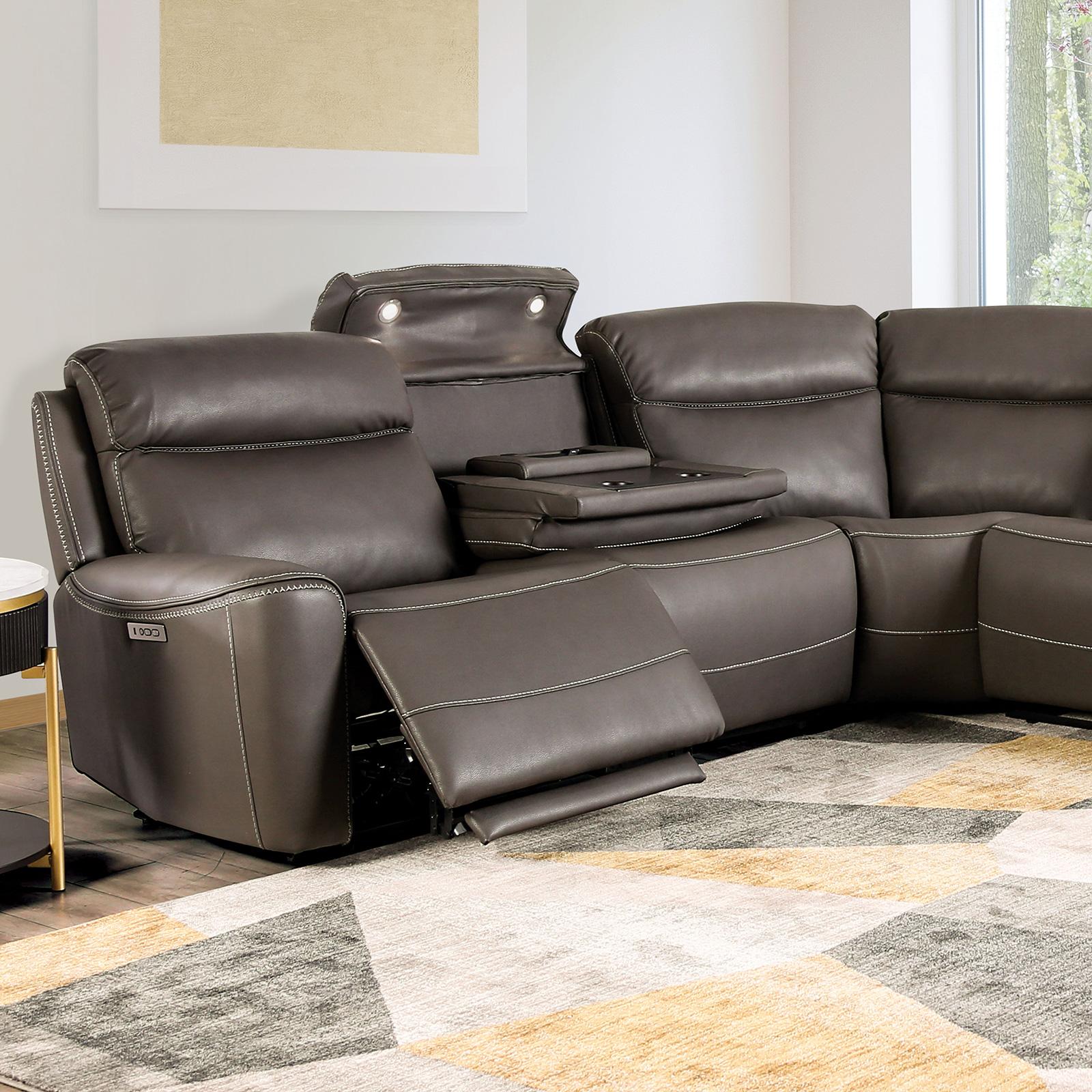 EDMONDUS Power Sectional, Dark Gray - Joseph's Furniture (East Orange, NJ)