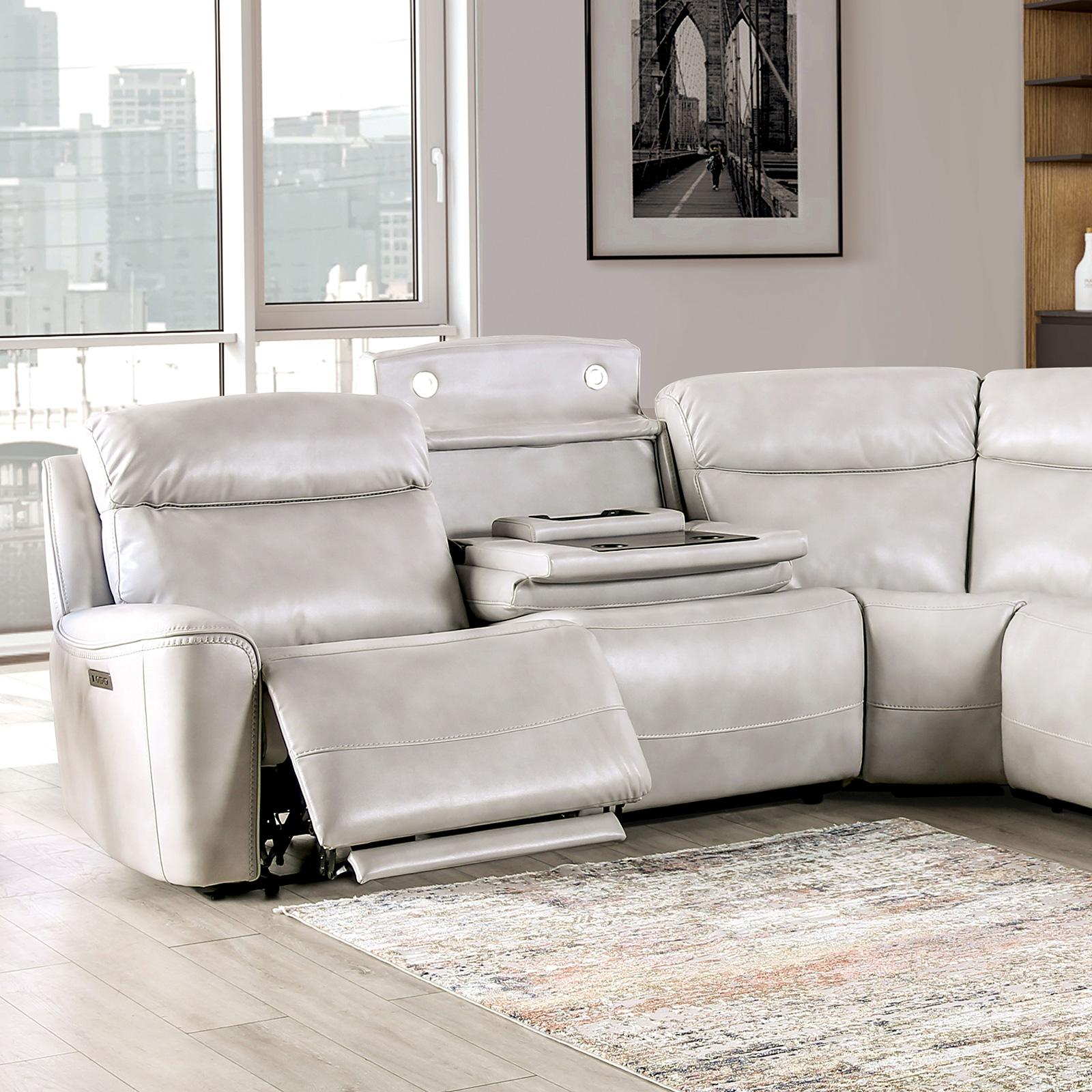 EDMONDUS Power Sectional, Light Taupe - Joseph's Furniture (East Orange, NJ)