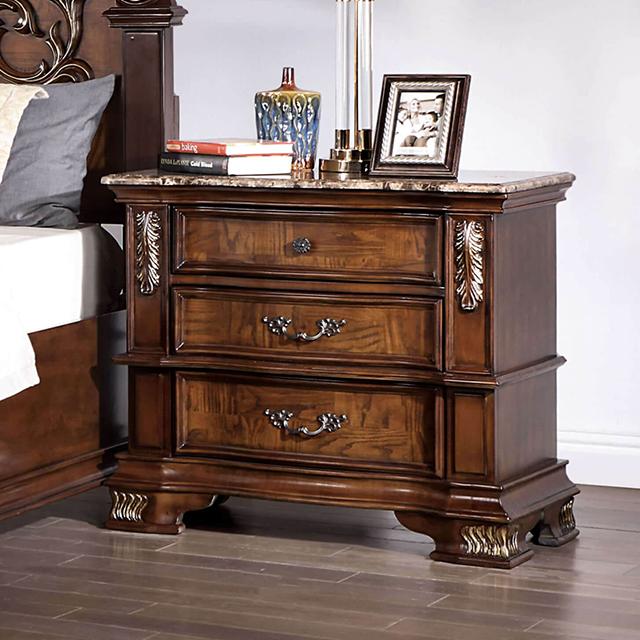 ESPARANZA Night Stand, Brown Cherry - Joseph's Furniture (East Orange, NJ)