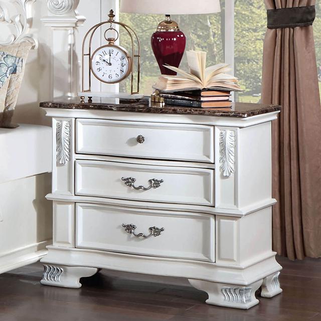 ESPARANZA Night Stand, Pearl White - Joseph's Furniture (East Orange, NJ)