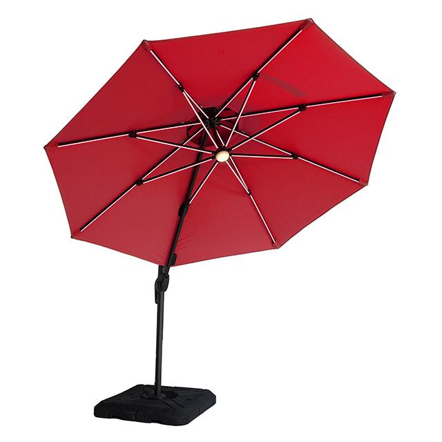 Xico 8 Ft Square Umbrella w/ Double Top w/ LED Light + 37" Large Base - Joseph's Furniture (East Orange, NJ)