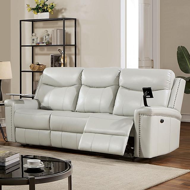 FLORINE Power Sofa, Light Gray - Joseph's Furniture (East Orange, NJ)