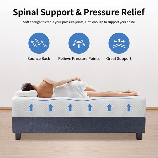 Forsythia 12" Full Green Tea Gel Memory Foat - Joseph's Furniture (East Orange, NJ)