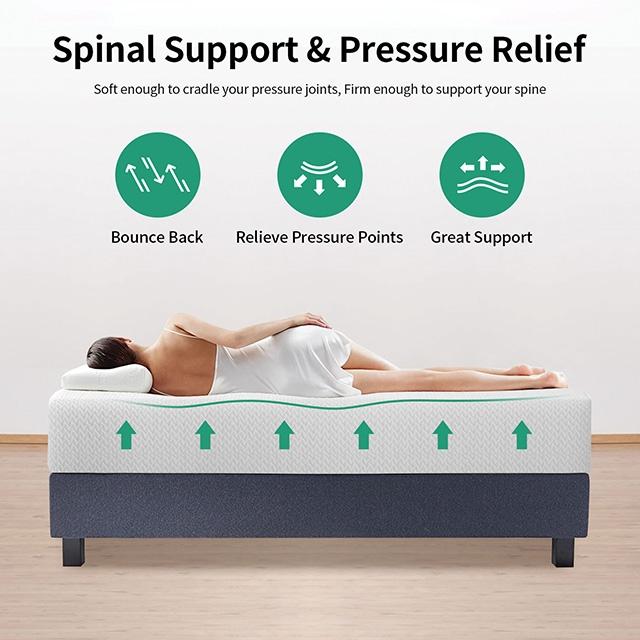 Forsythia 12" Queen Green Tea Gel Memory Foam - Joseph's Furniture (East Orange, NJ)